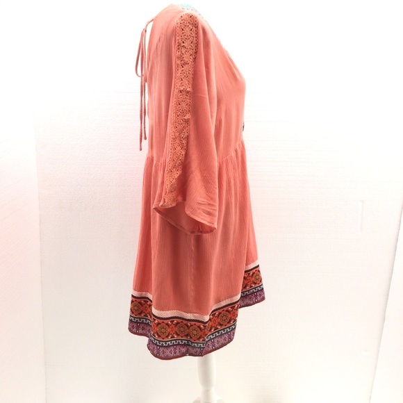 White Mark Boho Babydoll Tunic Top Large - Picture 4 of 7